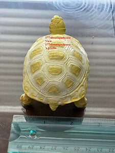 Lifelike Cute Albino Sulcata Tortoise Statue Reptile Resin Figure Decor 4 inch