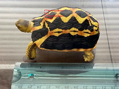 Lifelike Cute Spider Wed Pattern Tortoise Statue Reptile Resin Figure Decor 4"