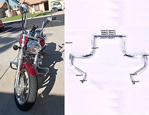 MyLohas Engine Guard Crash HIGH Bar for Honda VTX 1300 R S C Models 1300R 1300C CL 1.5"(Silver)